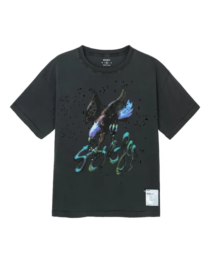 Satisfy MothTech T-Shirt mit Adler-Print - Schwarz Schwarz