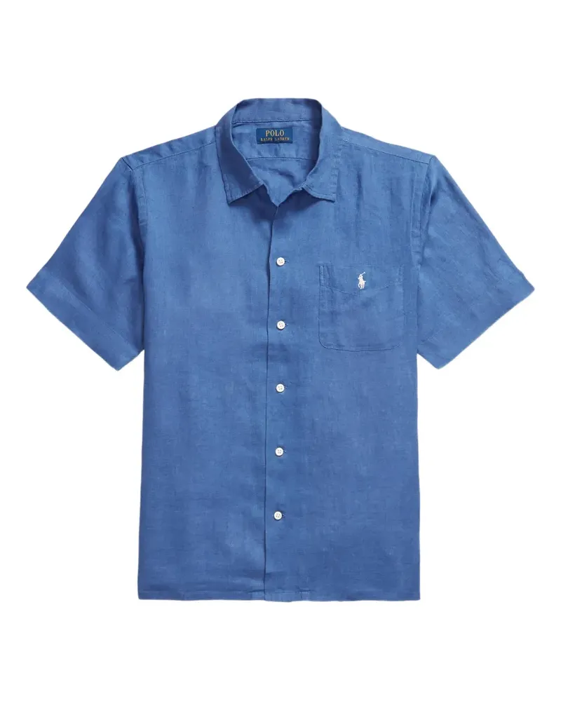 Ralph Lauren embroidered pocket linen shirt - Blau Blau