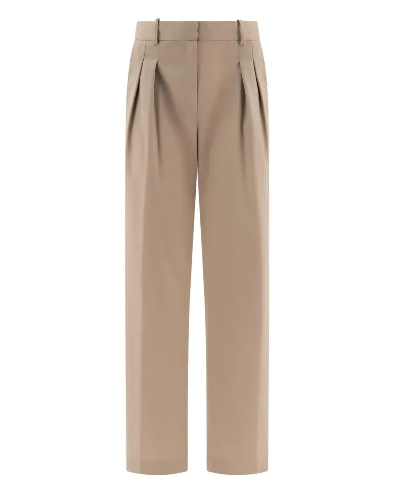 LOULOU Wide-Leg-Hose mit Bundfalten - Nude Nude