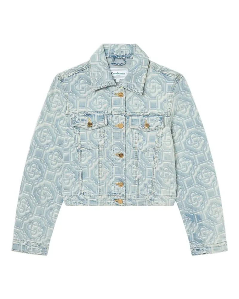 Casablanca Paris Jeansjacke mit Monogrammmuster - Blau Blau