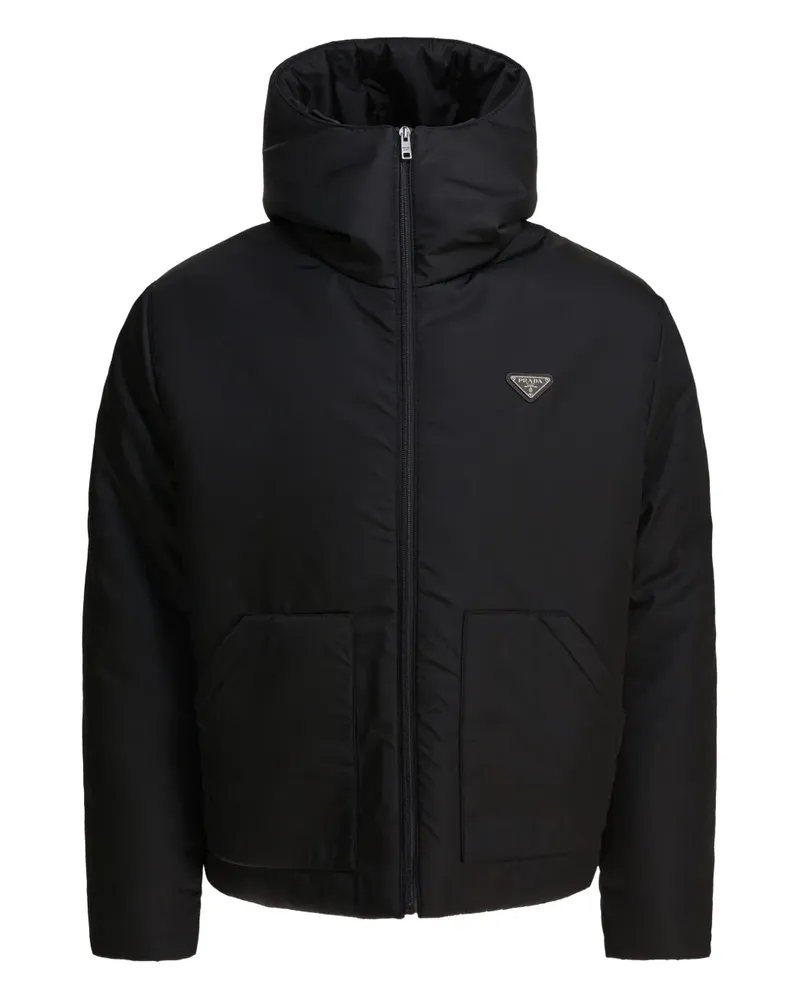 Prada Daunenjacke mit Triangel-Logo - Schwarz Schwarz