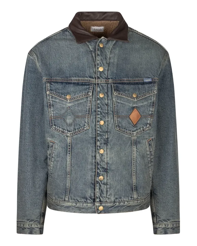 Amish El Paso contrasting-collar denim jacket - Blau Blau