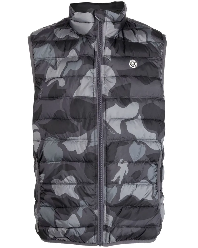 Billionaire Boys Club camouflage-print padded gilet Schwarz