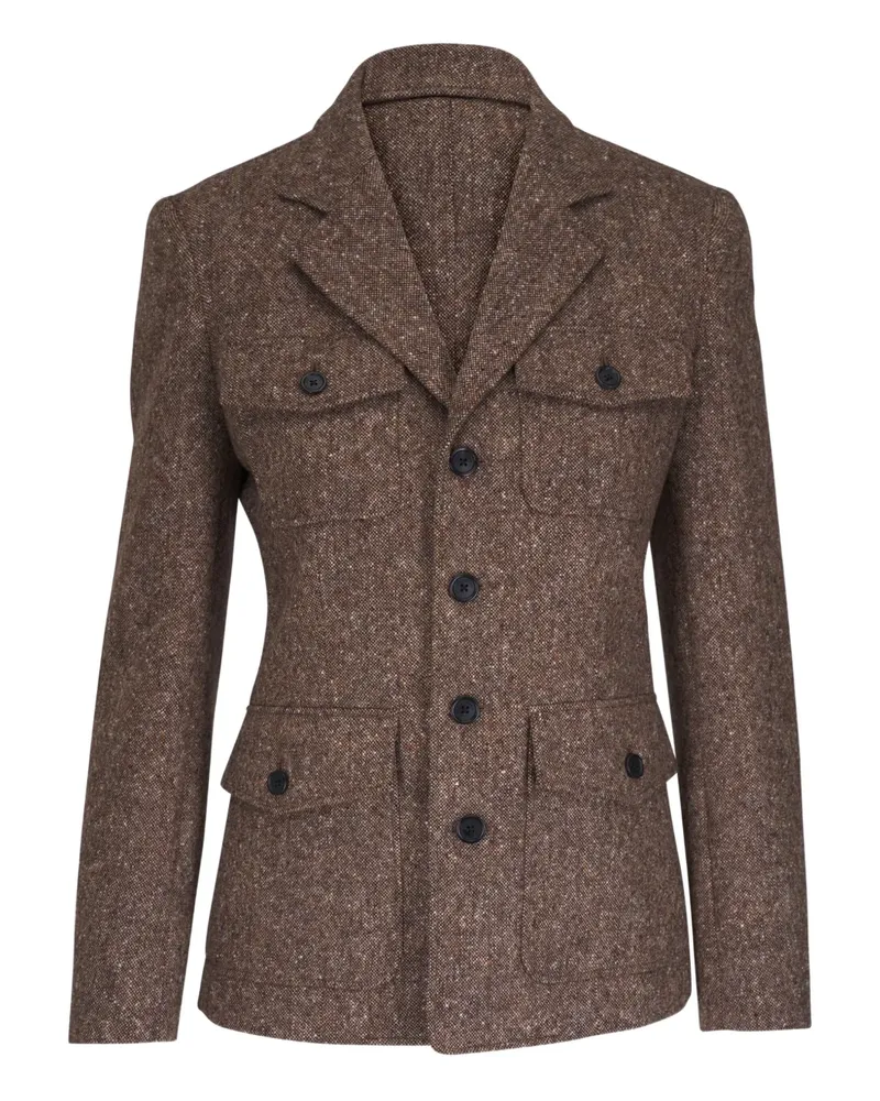 Nili Lotan Geknöpfte Fleur Jacke mit Klappentasche - Braun Braun