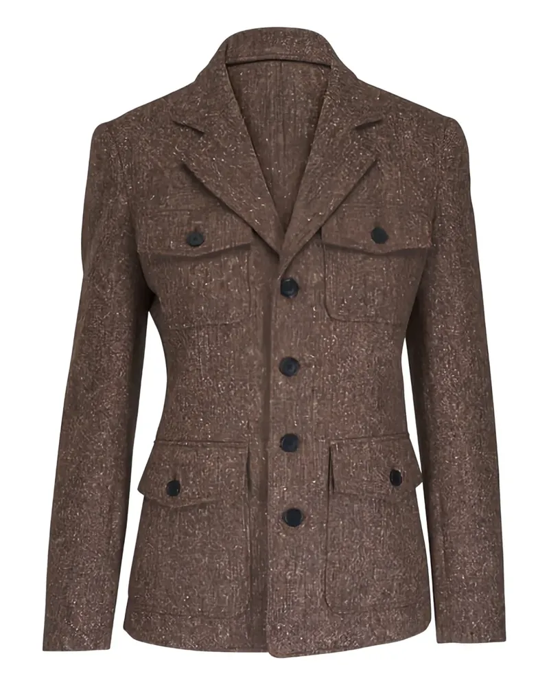 Nili Lotan Geknöpfte Fleur Jacke mit Klappentasche - Braun Braun