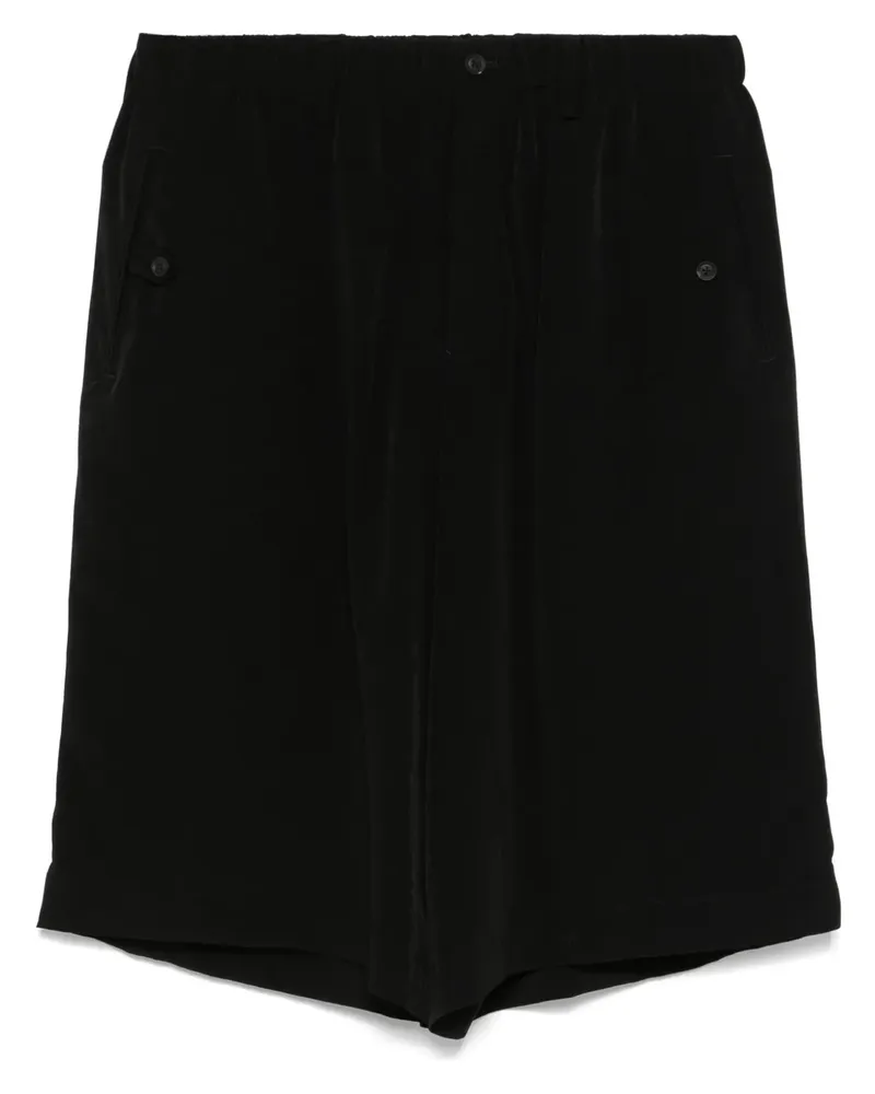 Yohji Yamamoto Shorts mit dekorativen Laschen - Schwarz Schwarz