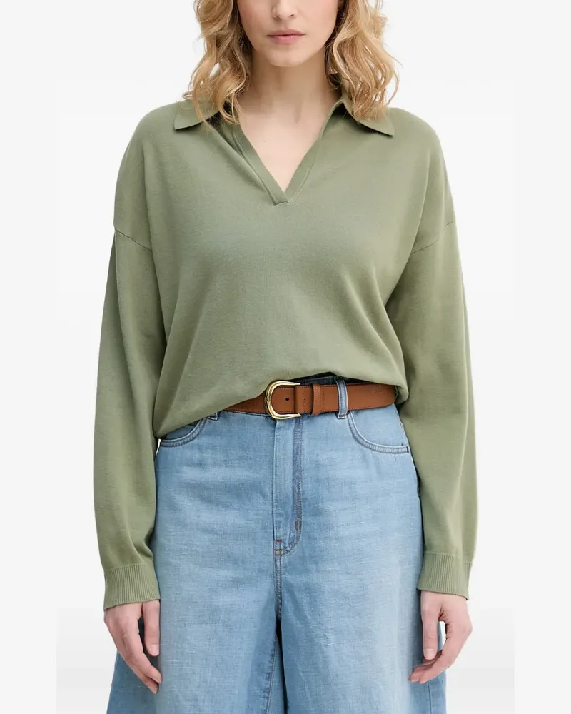 Benetton polo-collar long-sleeve sweater - Grün Grün