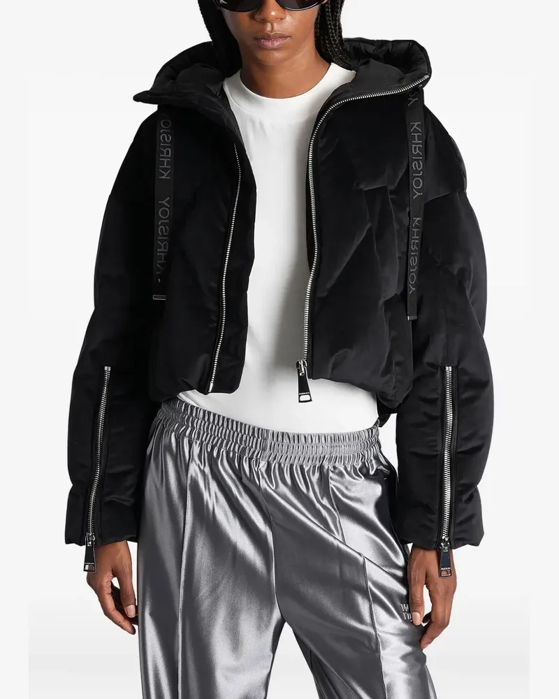 KHRISJOY Gesteppte Cropped-Jacke - Schwarz Schwarz