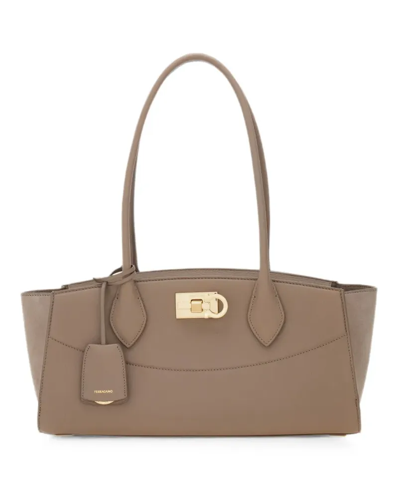 Ferragamo Studio Soft East-West-Tasche (M) - Nude Nude