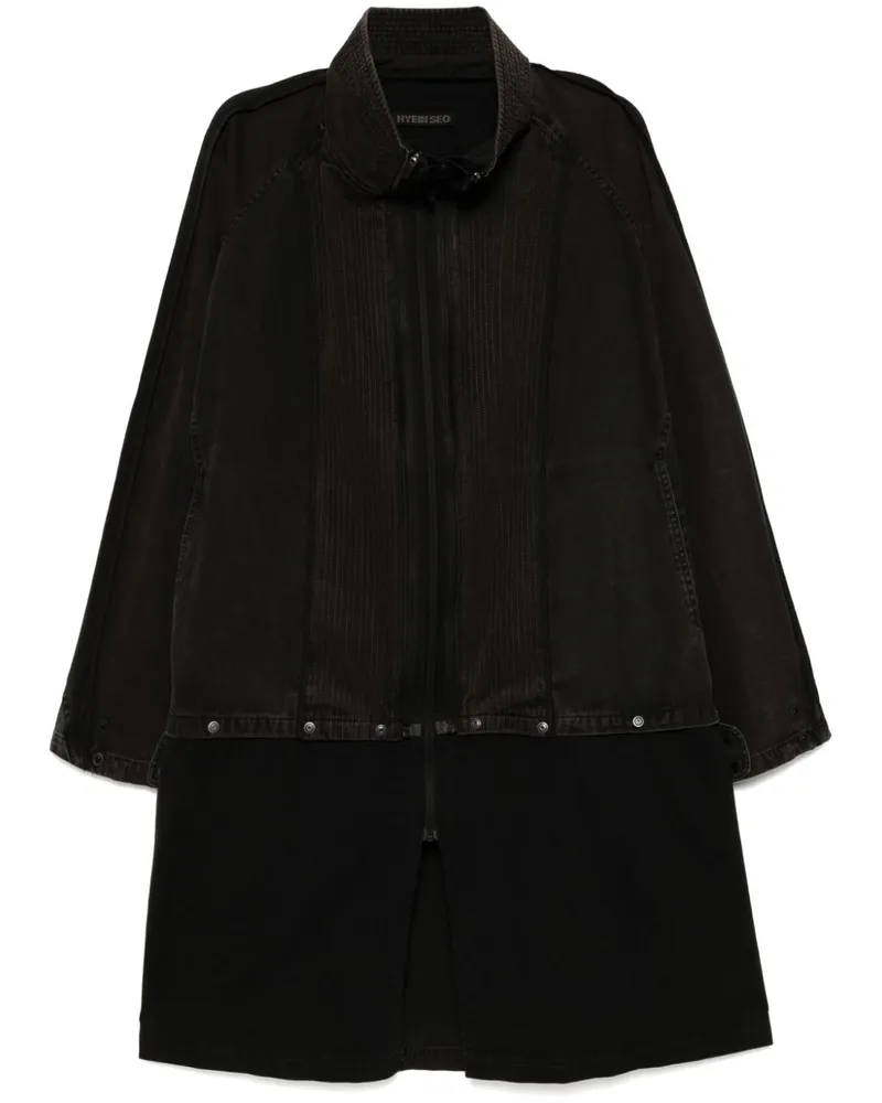 Hyein Seo Wandelbarer Patchwork-Mantel - Schwarz Schwarz