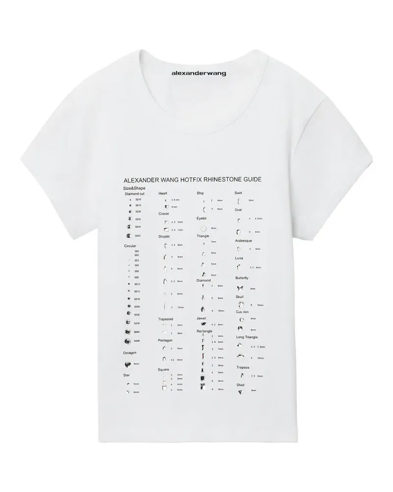 Alexander Wang Schmales SS T-Shirt mit Hotfix-Grafik - Weiß Weiß
