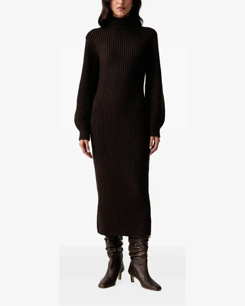 Armani Exchange Geripptes Strickkleid - Braun Braun