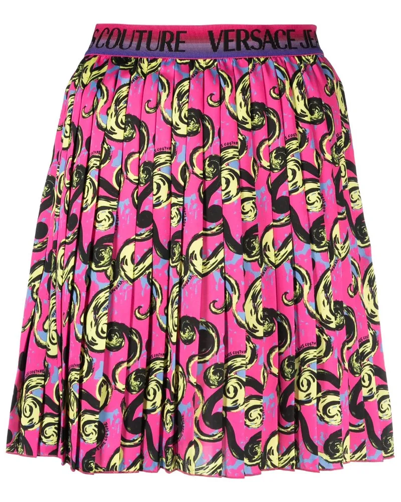 Versace Jeans Minirock mit Barock-Print - Rosa Rosa