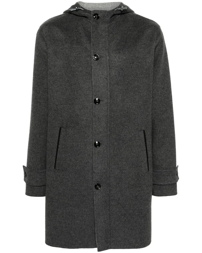 Kiton Kapuzenjacke mit Knöpfen - Grau Grau