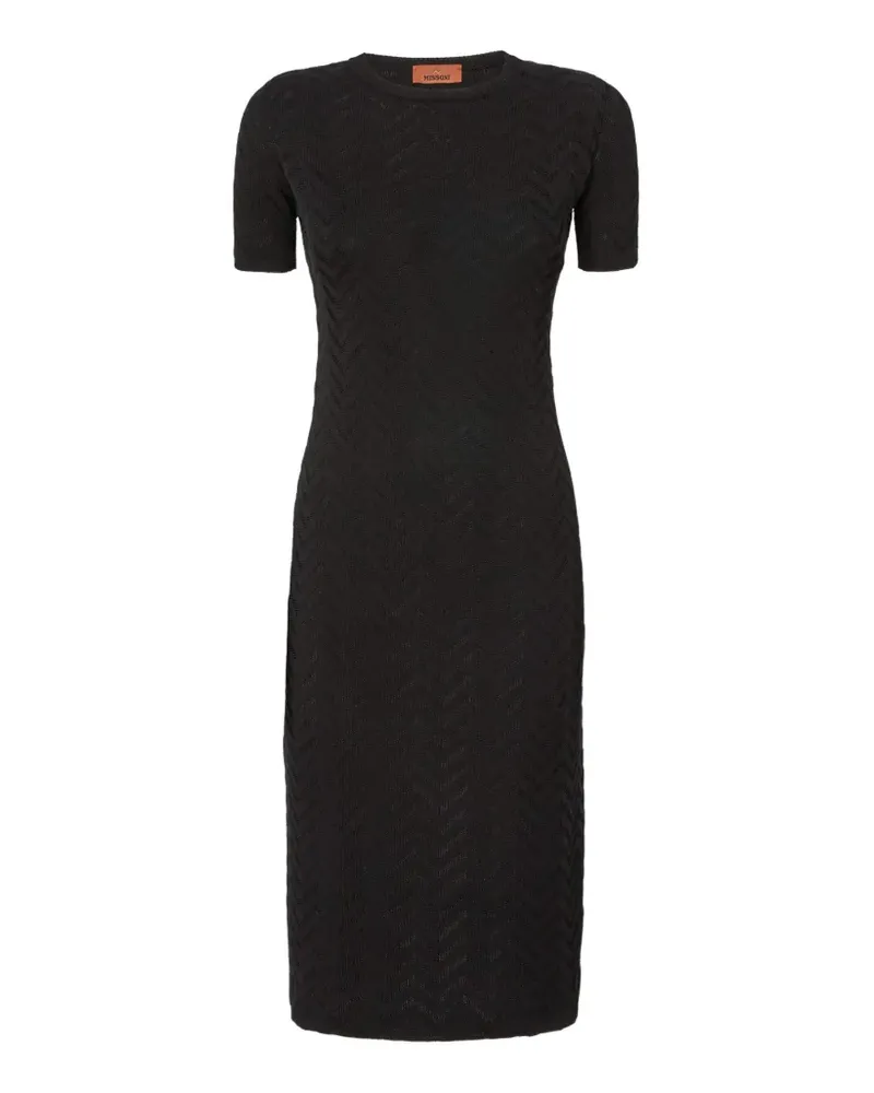 Missoni herringbone short-sleeve dress - Schwarz Schwarz