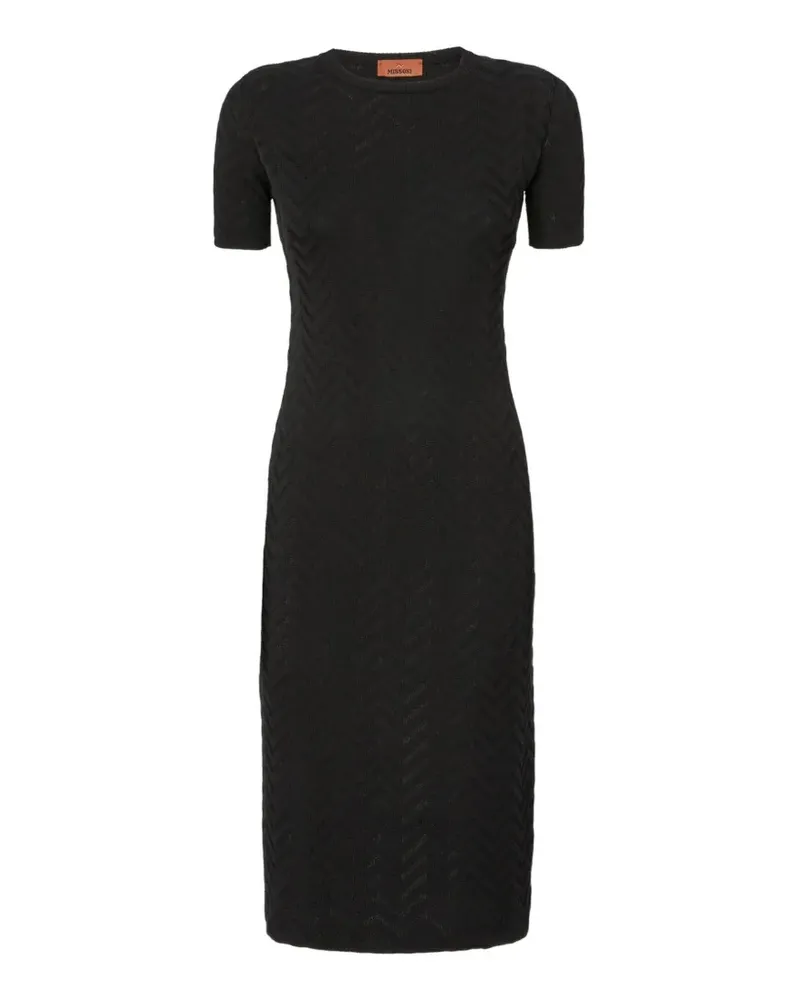 Missoni Kleid mit Fischgrätenmuster - Schwarz Schwarz