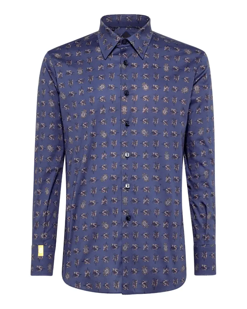 Billionaire Schmales Hemd mit Print - Blau Blau