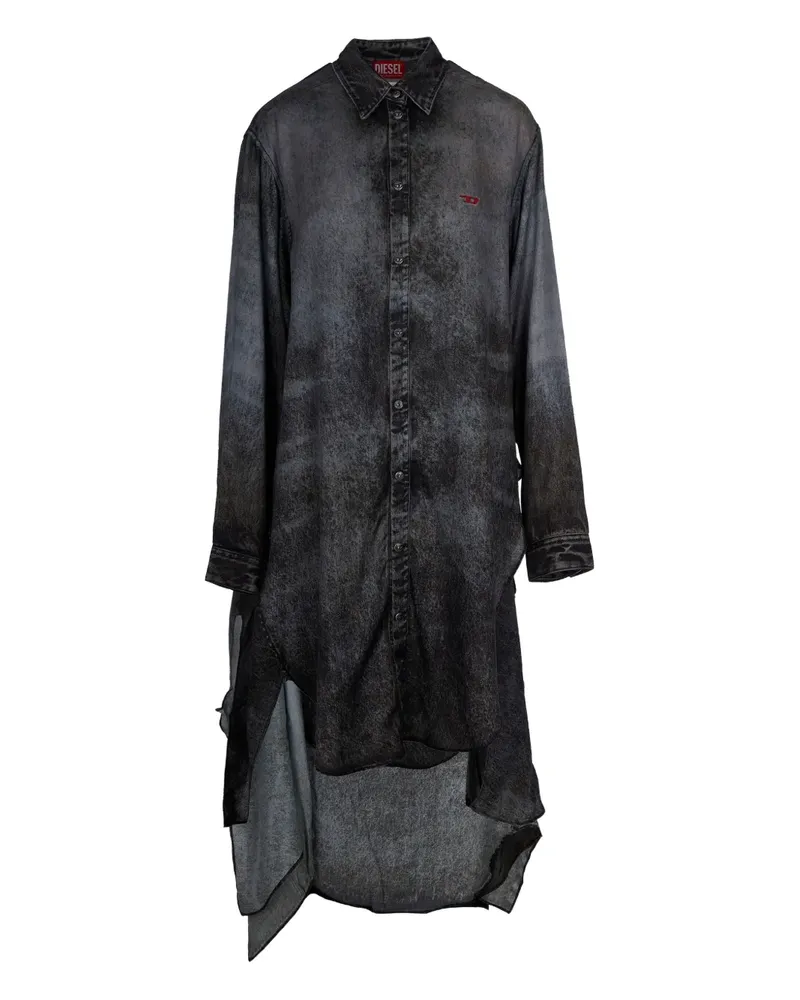 Diesel D-Iletta denim-effect wrap dress - Grau Grau