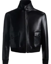 Bally Cropped-Jacke aus Leder Schwarz