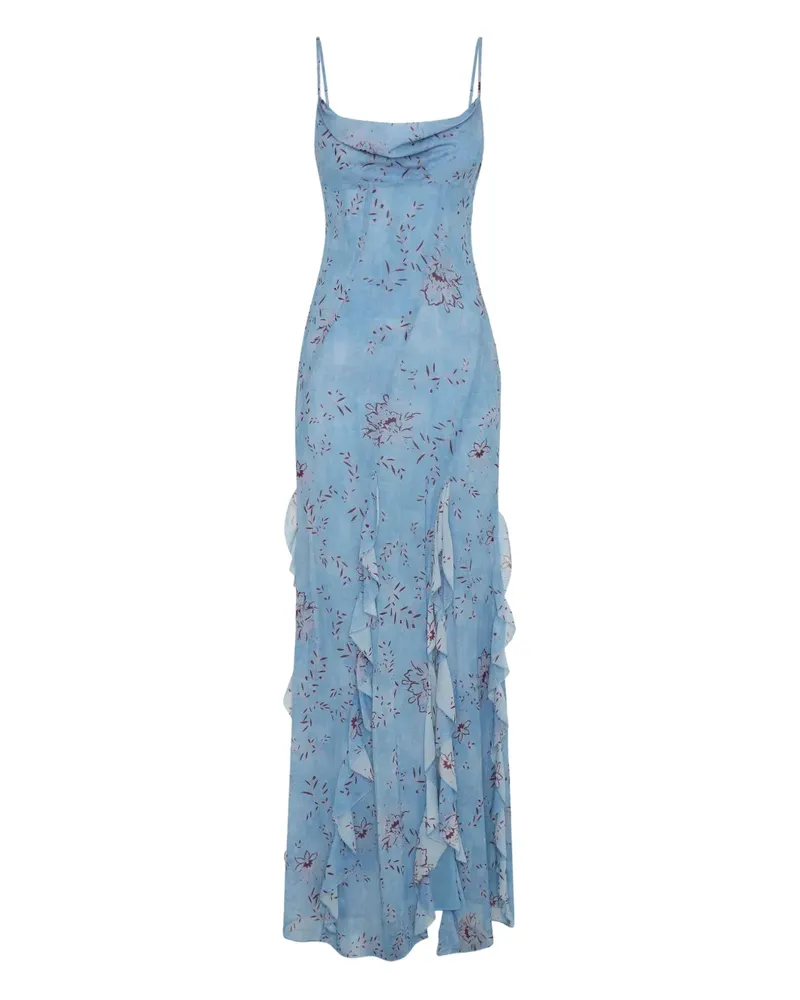NICHOLAS Kamila Maxikleid mit Blumen-Print - Blau Blau