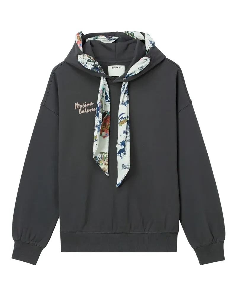 Musium Div. scarf-detail hoodie - Schwarz Schwarz