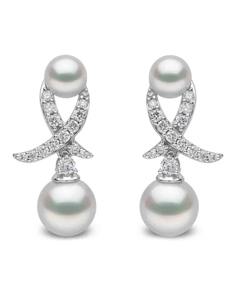 YOKO London Akoya pearl and diamond earrings - Silber Silber
