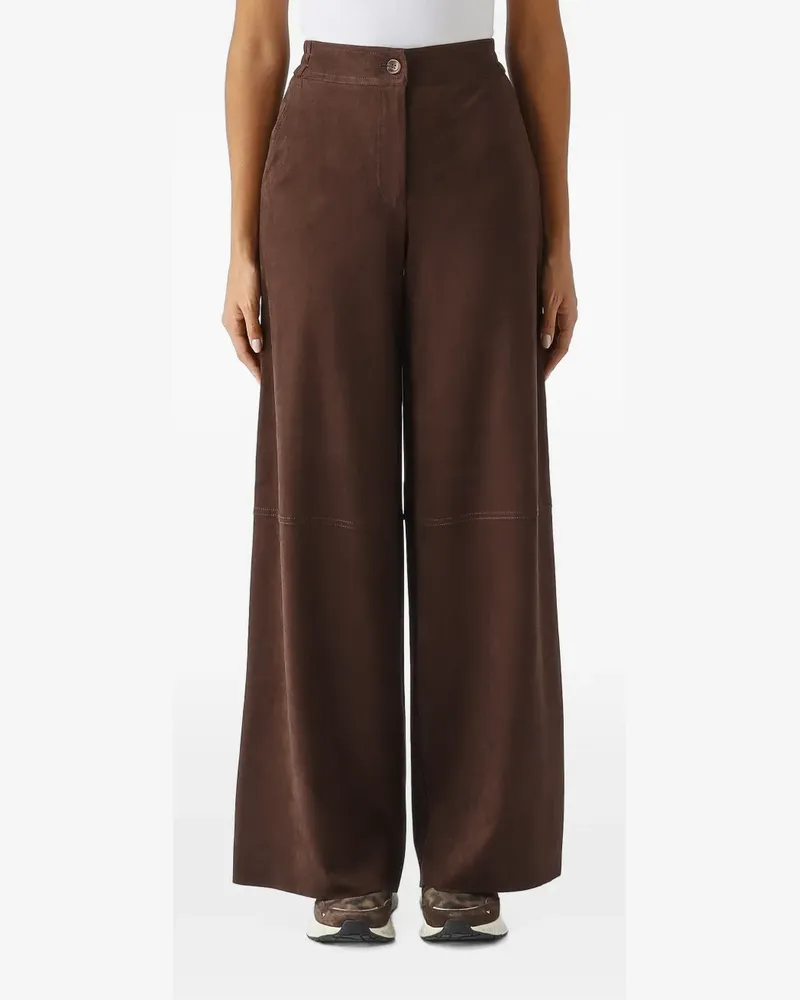 NENETTE seam-detail wide-leg trousers - Braun Braun