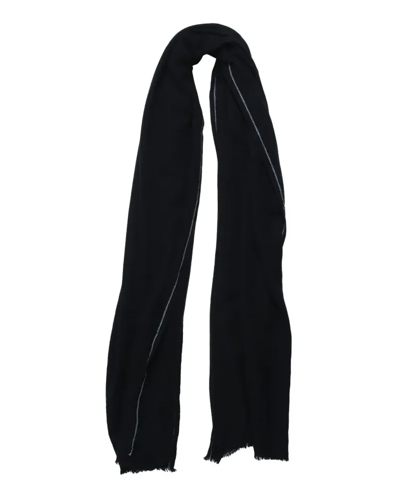 Comme des Garçons x William Welstead contrast-stitch frayed scarf - Schwarz Schwarz