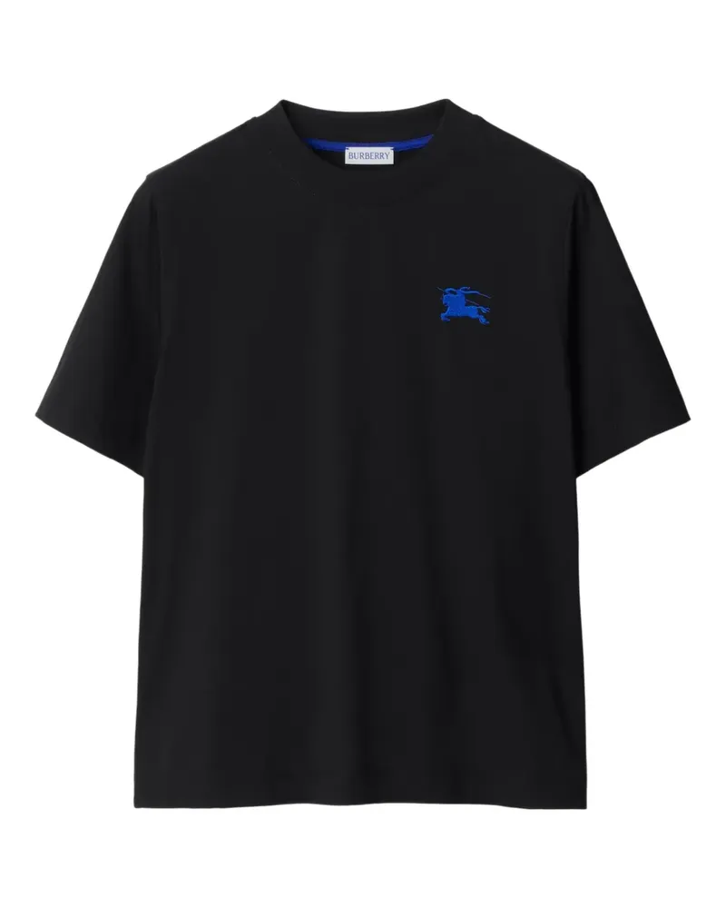 Burberry T-Shirt mit Equestrian Knight-Stickerei - Schwarz Schwarz