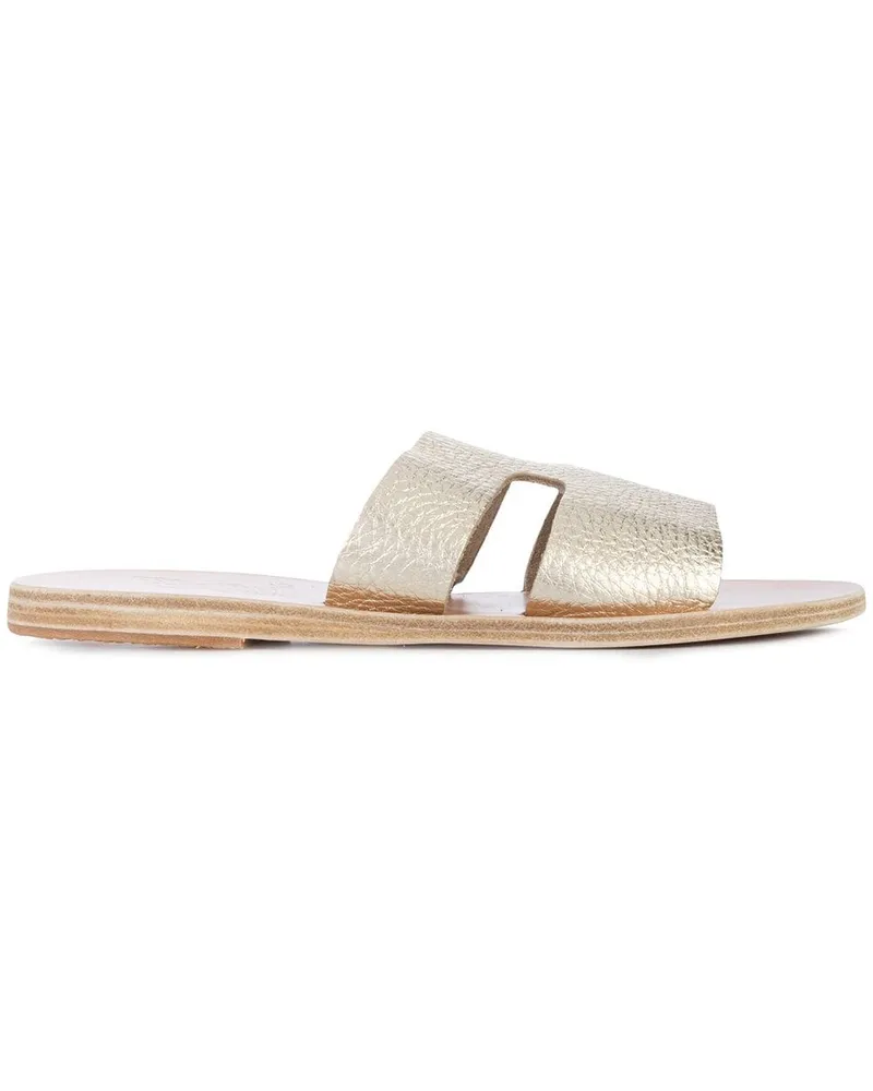 Ancient Greek Sandals Apteros' Metallic-Pantoletten - Gelb Gelb