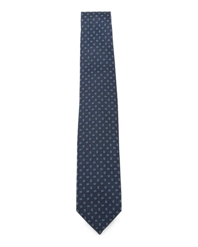 BARBA Geometrisch gemusterte Krawatte - Blau Blau
