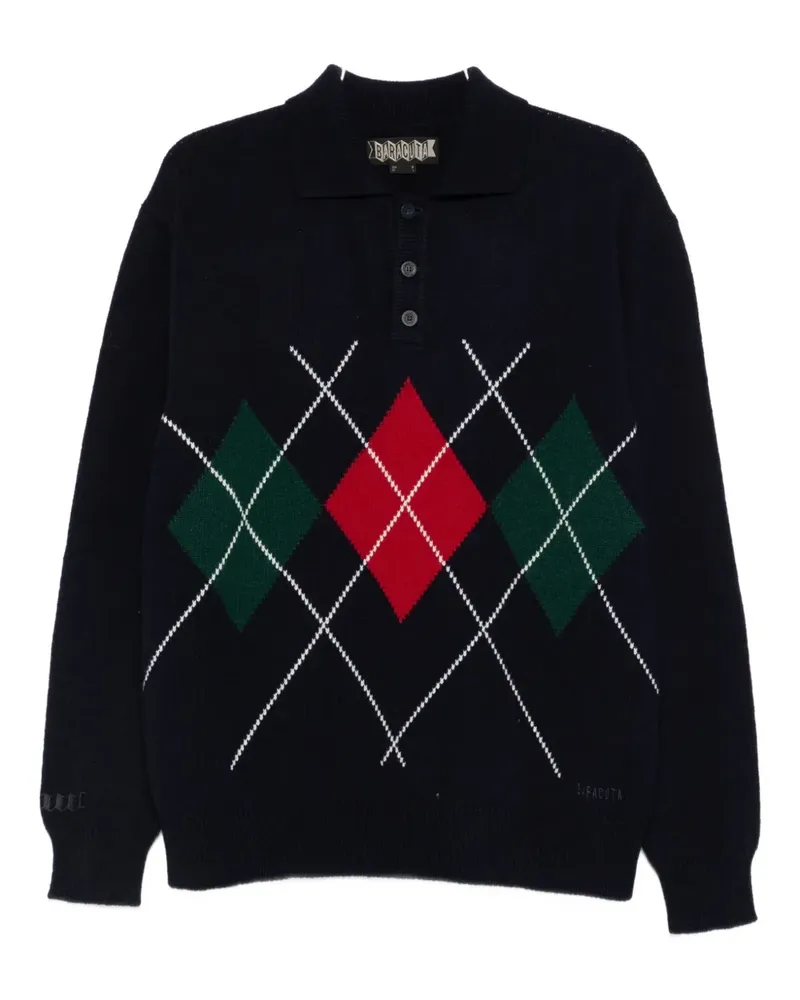 Baracuta argyle-motif polo shirt - Blau Blau