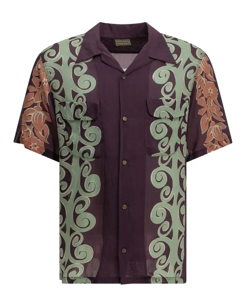 KAPITAL Kona Tree Hemd mit Blumenprint - Violett Violett