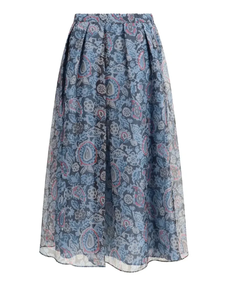 Max Mara paisley-print skirt - Blau Blau