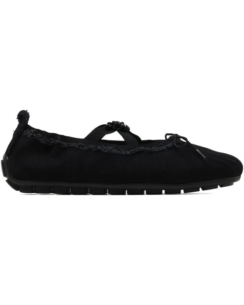 Simone Rocha Ausgefranste Ballerinas - Schwarz Schwarz