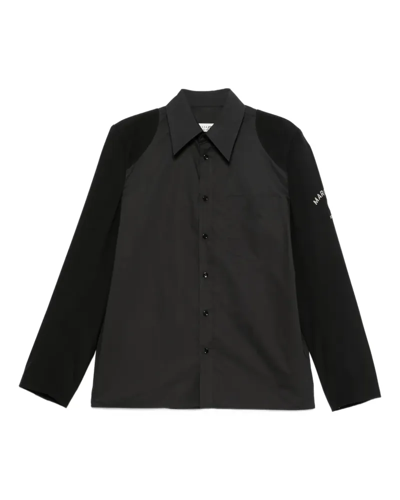 Maison Margiela Hemdjacke mit Logo-Print - Schwarz Schwarz