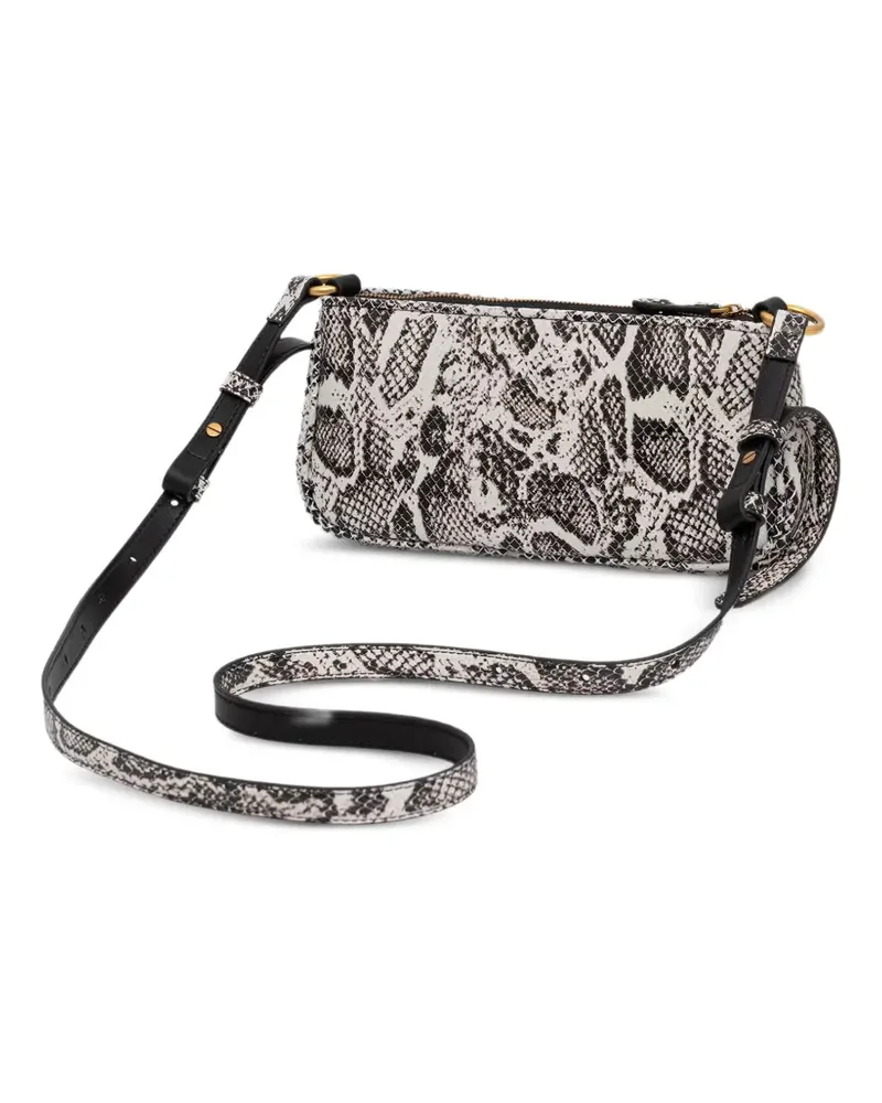Pinko Love Birds Schultertasche mit Schlangen-Effekt - Nude Nude