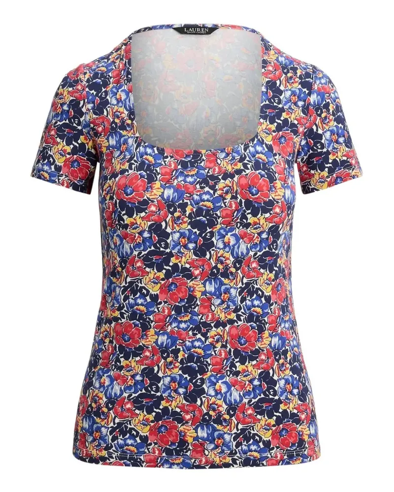 Ralph Lauren square-neck floral top - Blau Blau