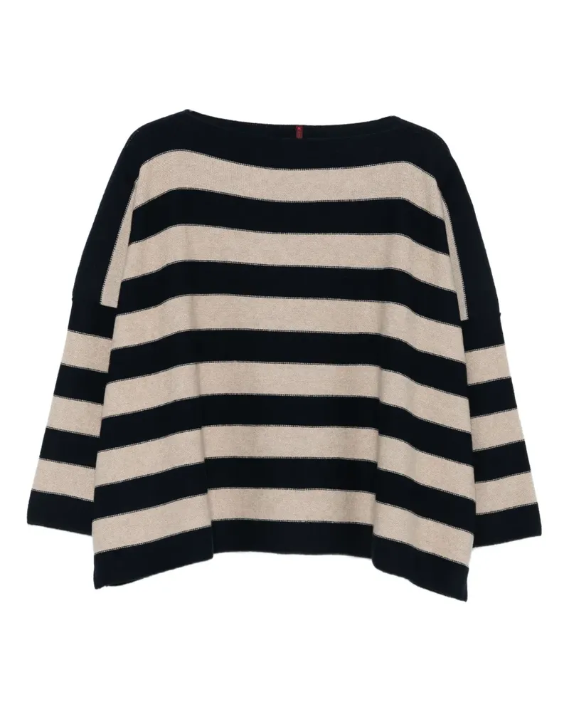 Daniela Gregis Gestreifter Pullover mit U-Ausschnitt - Blau Blau