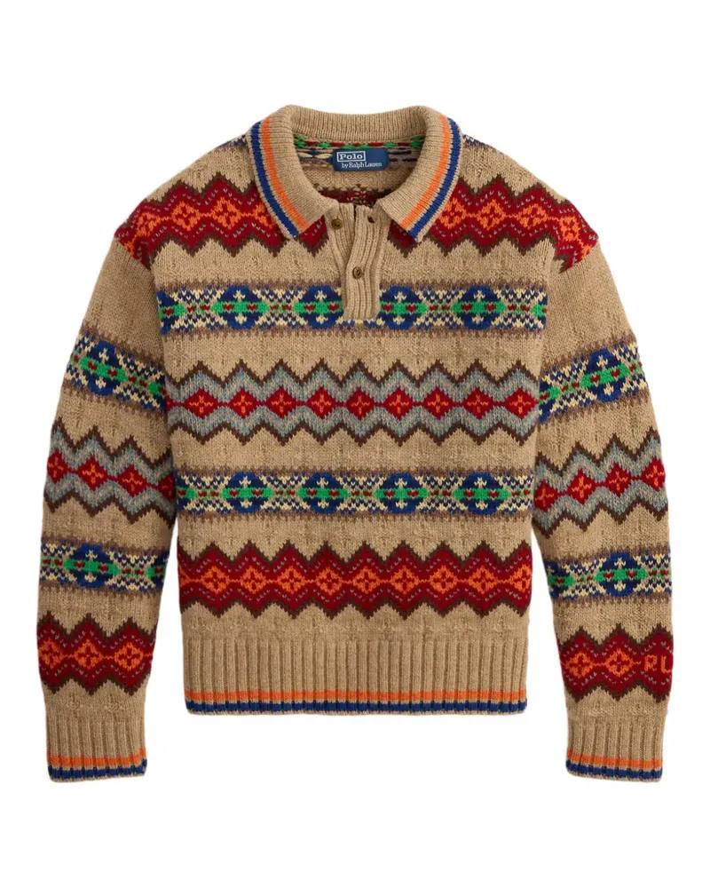 Ralph Lauren Fair-Isle-Pullover mit Poloshirtkragen - Braun Braun