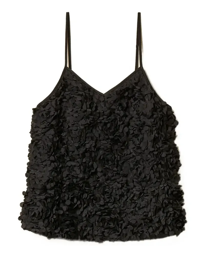 Twin-Set floral-detail top - Schwarz Schwarz