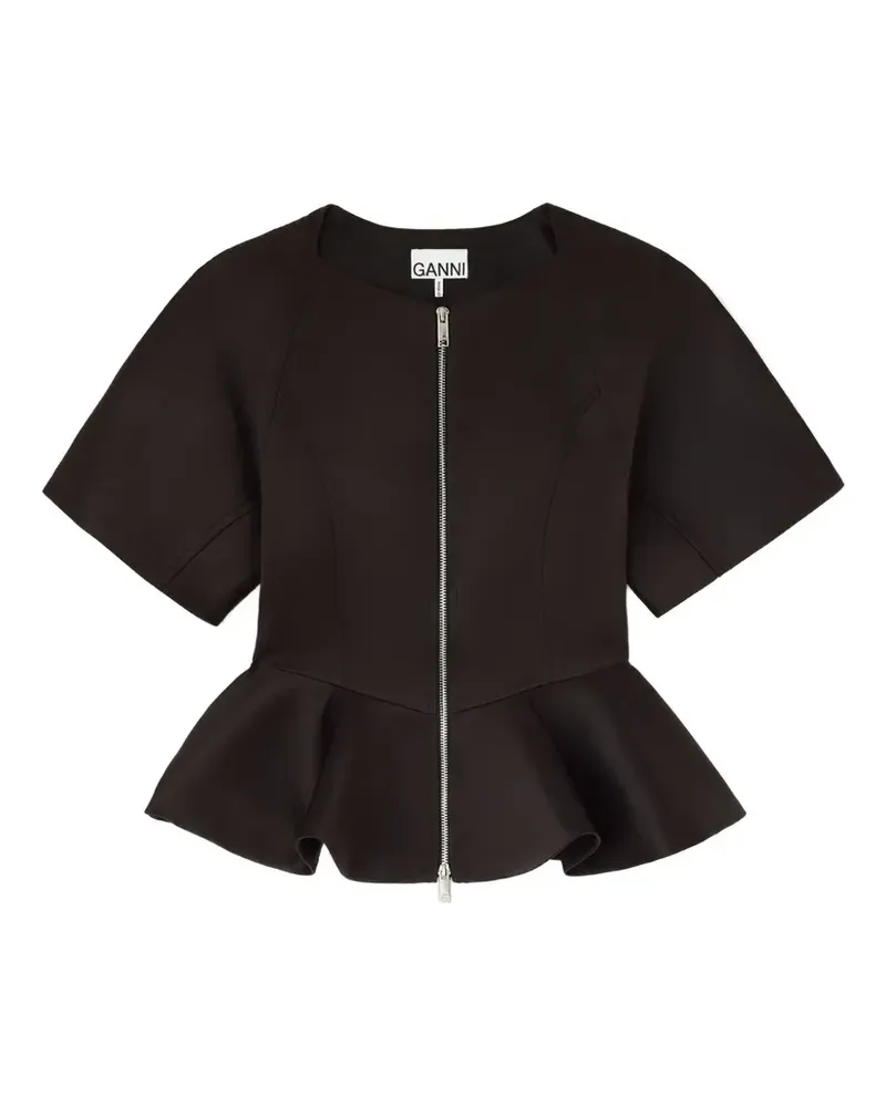 Ganni Bluse aus Satin - Schwarz Schwarz