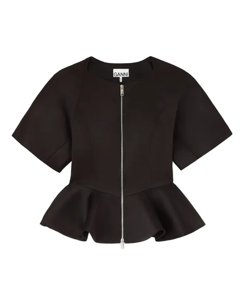 Ganni Bluse aus Satin - Schwarz Schwarz