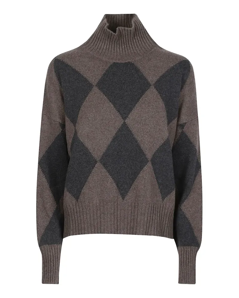 ARAGONA Pullover mit Argyle-Muster - Braun Braun