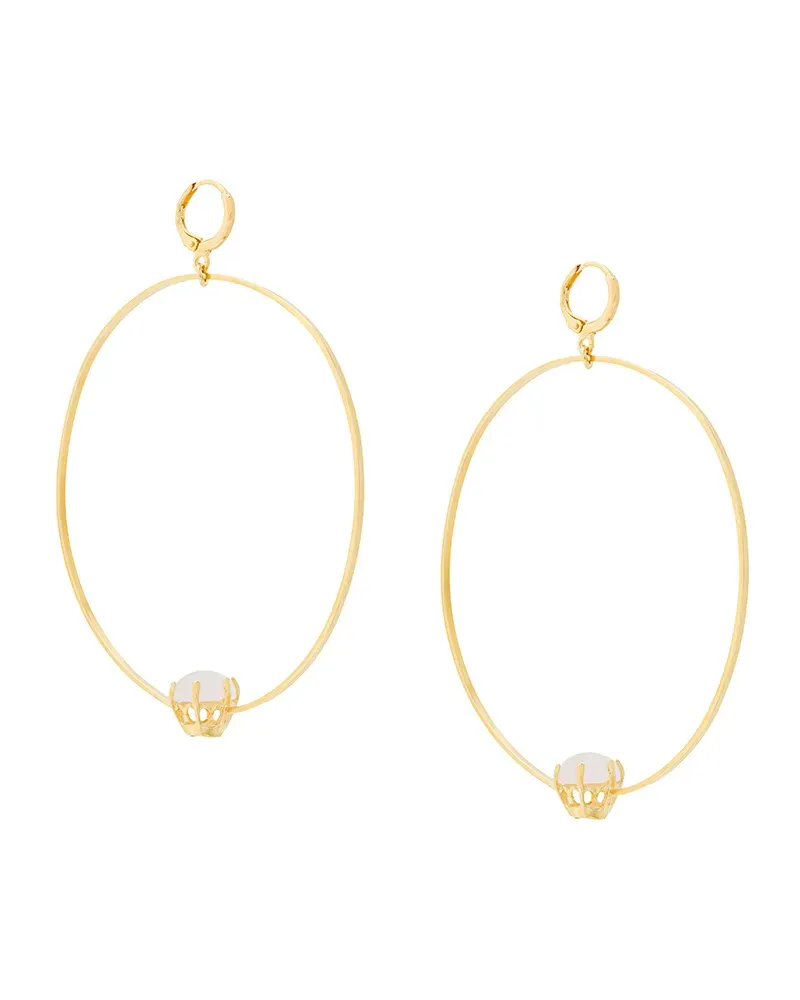 IOSSELLIANI Vergoldete 'Puro Reversed' Sterlingsilberohrringe mit Rosenquarz - Metallic Metallic