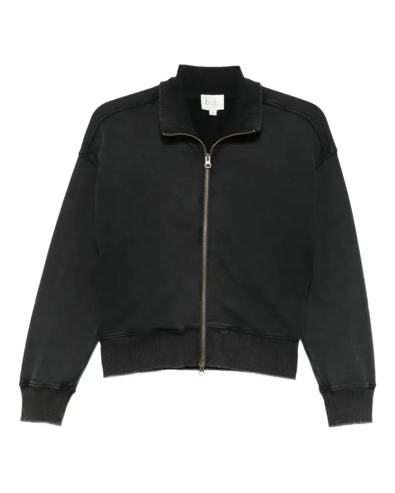 Bobi Sweatshirt mit kurzem Reißverschluss - Schwarz Schwarz