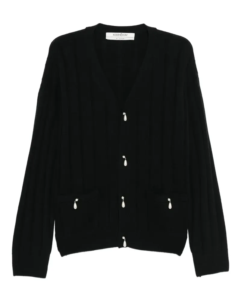 KIMHEKIM Cardigan mit Perlenverzierung - Schwarz Schwarz