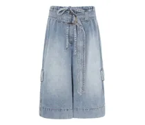 Cargo-Shorts aus Denim mit Gürtel - Blau