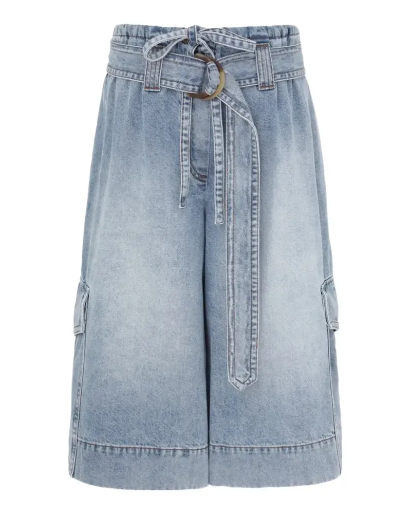 Zimmermann belted cargo denim shorts - Blau Blau