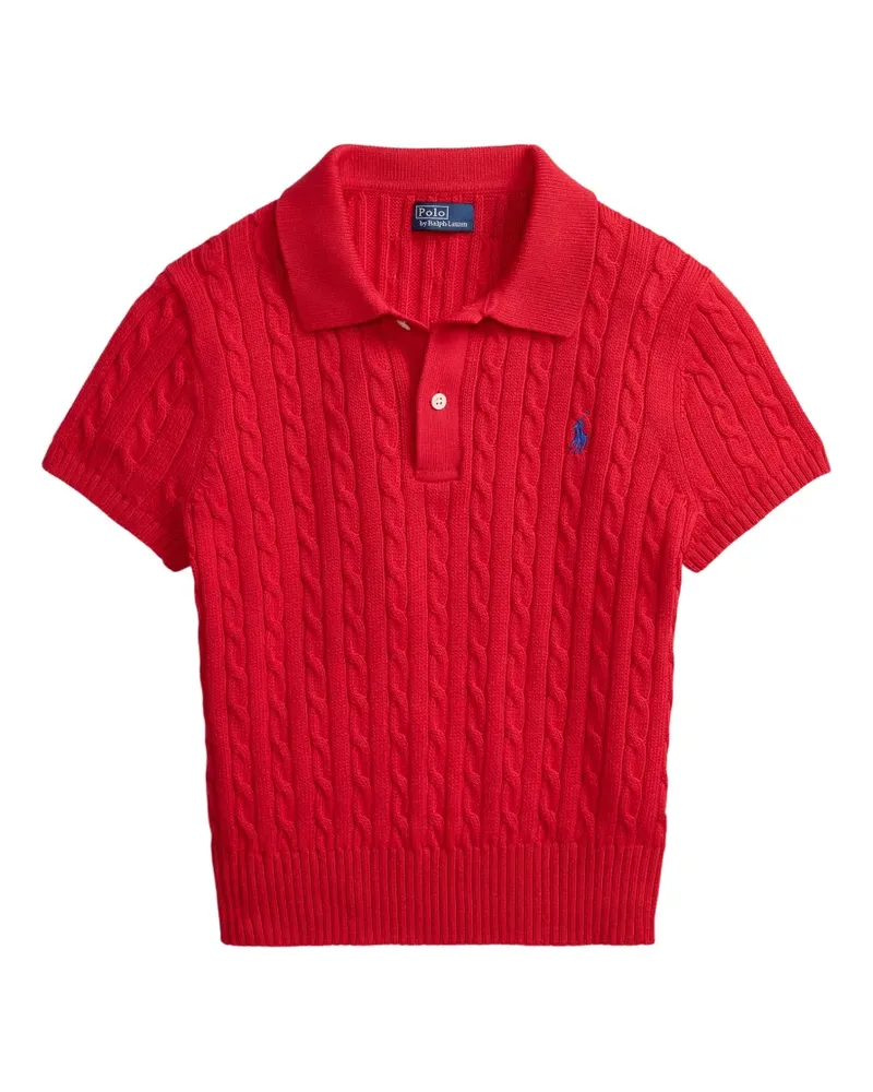 Ralph Lauren Cropped-Poloshirt mit Zopfmuster - Rot Rot